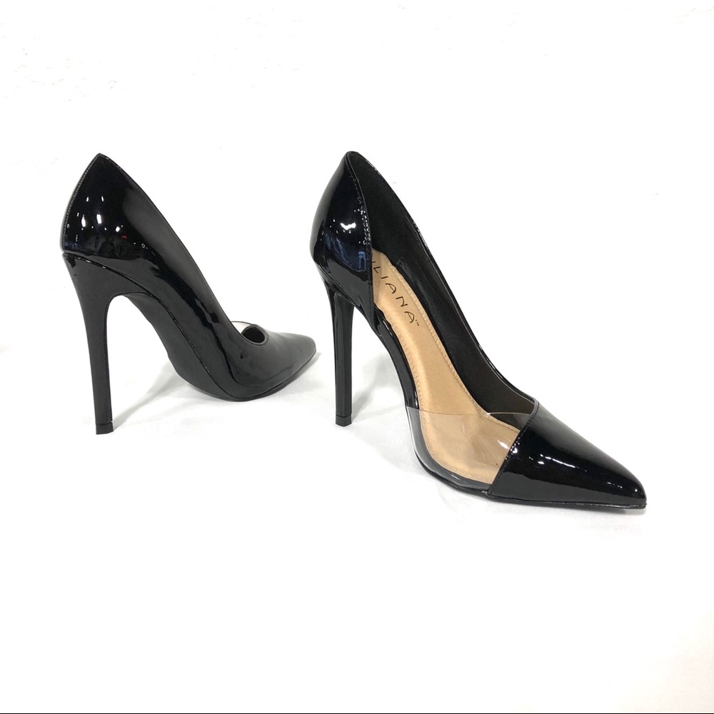 Liliana Black Clear Classic Pumps High Heels - Picture 4 of 5